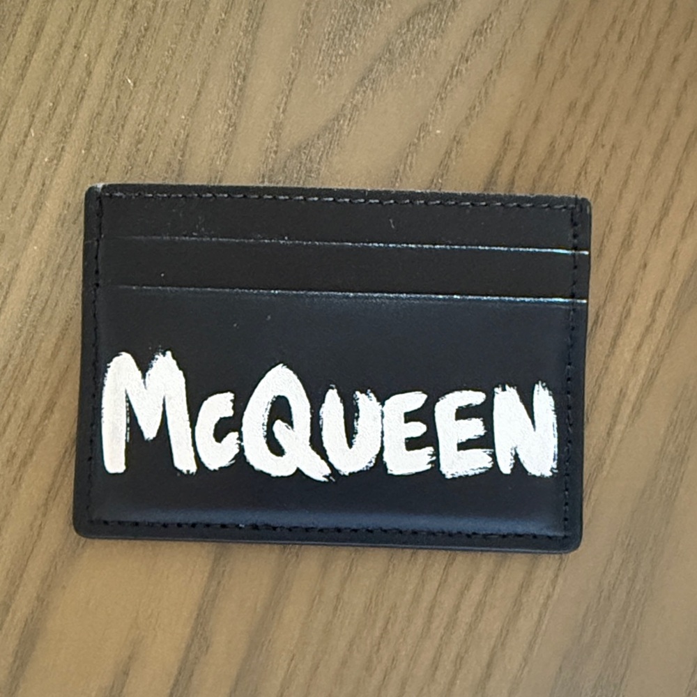 Alexander McQueen Graffiti Leather Card Holder